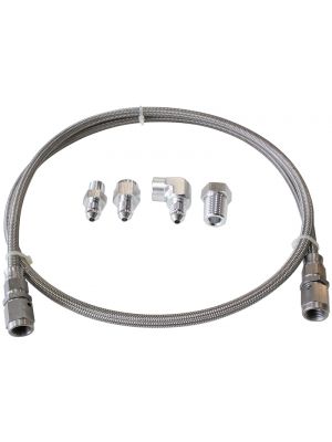 Stainless Steel Braided Line Gauge Kit -3AN 4ft Hose Length with Fittings