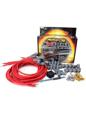 Xpro Universal 8.5mm V8 Ignition Lead Set with 90° Spark Plug Boots - Red Suit Standard & HEI Caps