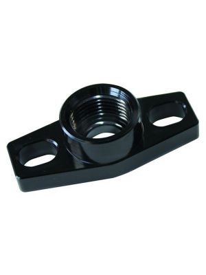 Turbo Drain Adapter -8AN ORB outlet, 36 to 47.5mm bolt centre, Black Finish